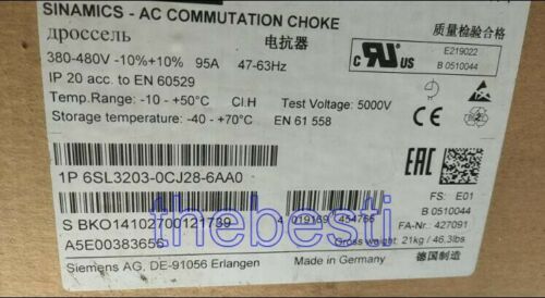 1 PC New Siemens 6SL3203-0CJ28-6AA0 6SL 3203-0CJ28-6AA0 Reactor
