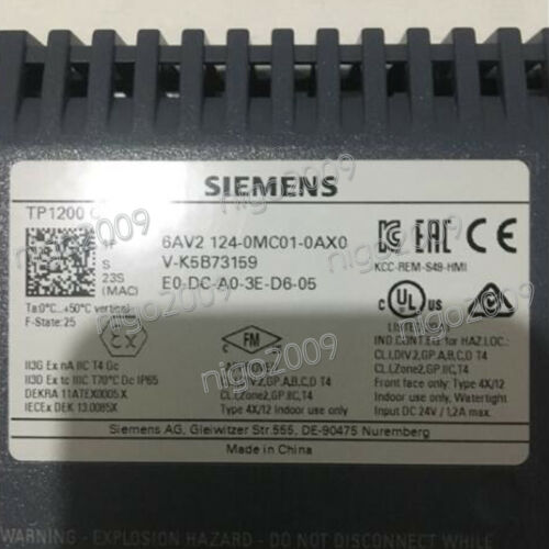 New for SIEMENS SIMATIC PANEL TP1200 6AV2 124-0MC01-0AX0 6AV2124-0MC01-0AX0