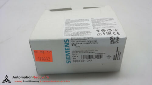 SIEMENS 3SB3 921-0AA - PACK OF 10 - BLANKING PLUG, W/ LOCKNUT, ROUND,