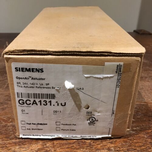 Siemens GCA131.1U OpenAir Electronic Damper Actuator HVAC Spring Return