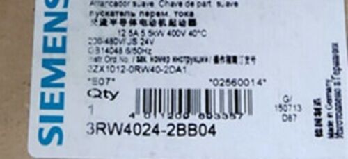 1PCS New Brand Siemens 3RW4024-2BB04 One year warranty