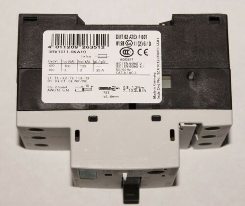 SIEMENS 3RV1011 0KA10 SIRIUS .9-1.25 Amp Circuit Breaker Protector
