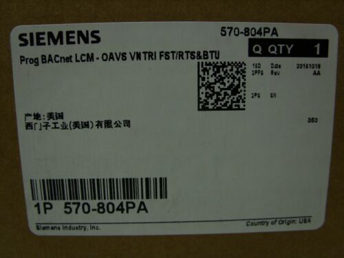 SIEMENS - PROGRAMMABLE BACnet TEC LCM-OAVS HVAC VENTURI CONTROLLER 570-804PA NEW
