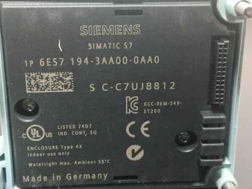 Siemens Simatic S7 6ES7 194-3AAA00-0AA0 6ES1943AAA000AA0 Connection Block ECOFAS