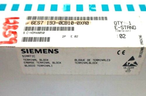 NEW SEALED SIEMENS 6ES7-193-0CB10-0XA0 TERMINAL BLOCK 6ES71930CB100XA0
