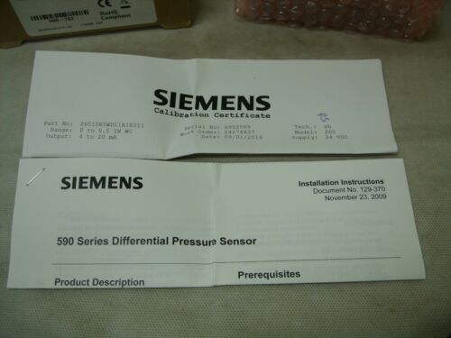 SIEMENS - HVAC Differential Pressure Transducer 590-782 ~ NIB