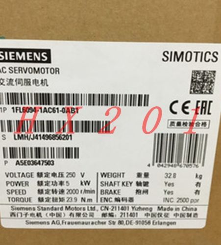 ONE NEW SIEMENS Servo Motor 1FL6094-1AC61-0AB1