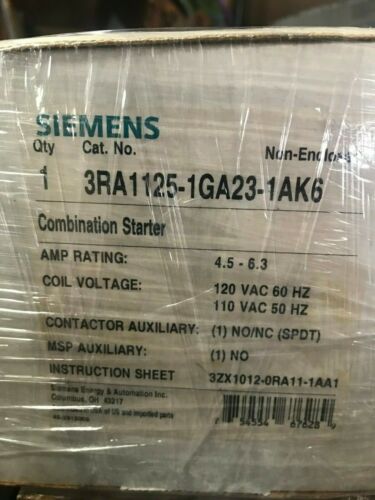 SIEMENS 3RA1125-1GA23-1AK6 COMBINATION STARTER