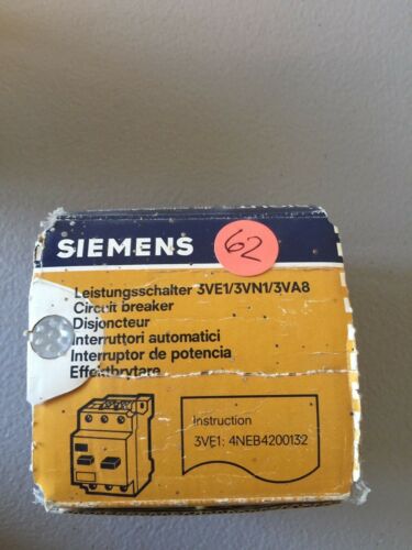NEW IN BOX SIEMENS MOTOR STARTER PROTECTOR 3VE1000-2E