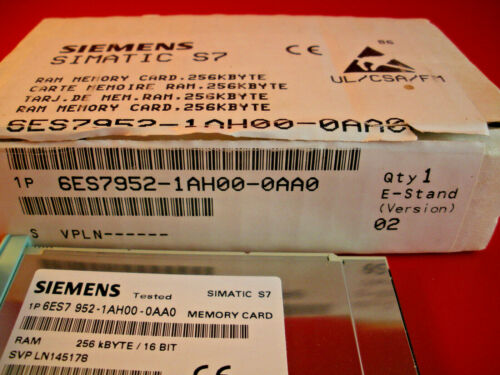Siemens 6ES7952-1AH00-0AA0 Ver 02 Ram Memory Card 256 kb 6ES79521AH000AA0 New