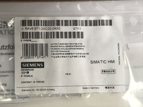 Siemens 6AV66712XC000AX0 Protective film 6 touch devices