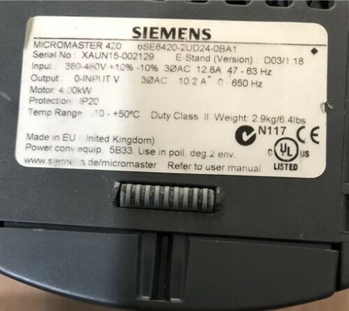 1PCS New Siemens 6SE6420-2UD24-0BA1 6SE64204UD230BA1