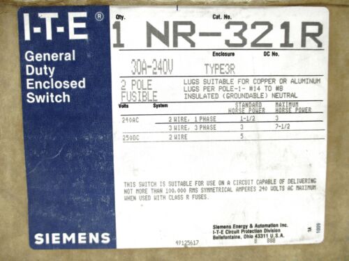 SIEMENS NR-321R NSFS