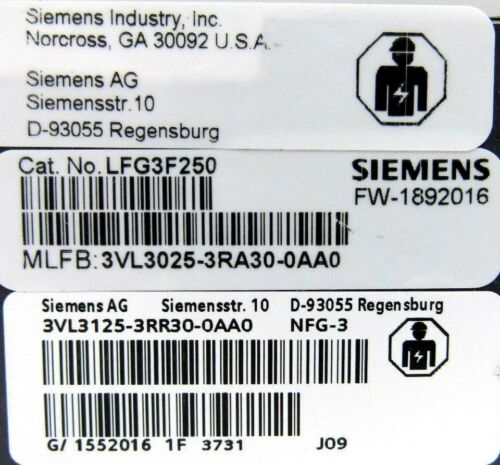 NEW SIEMENS LFG3B200L CIRCUIT BREAKER 200A 480V 3 POLE