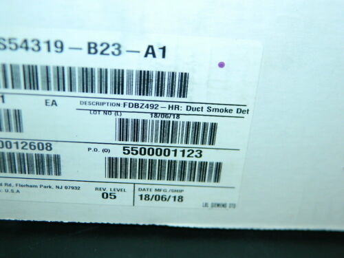 NEW SIEMENS FDBZ492-HR DUCT SMOKE DETECTOR S54319-B22-A1 FREE SHIP SAME DAY