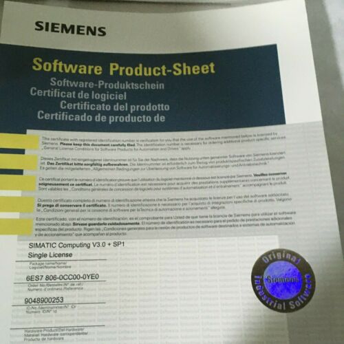 SIEMENS, 6ES7806-0CC00-0YE0, SOFTWARE SIMATIC COMPUTING V3.0 SP1 W/DISK/CD
