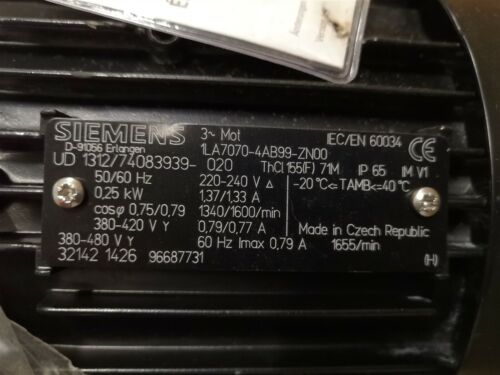 Siemens 1LA7070-4AB99-ZN00 Pump