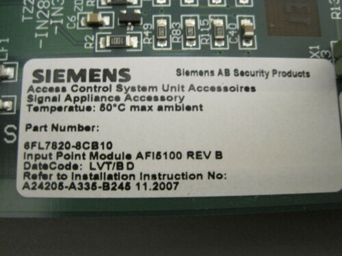 New Siemens SIPASS IPM-010 6FL7820-8CB10 Integrated Input Point Module AFI5100