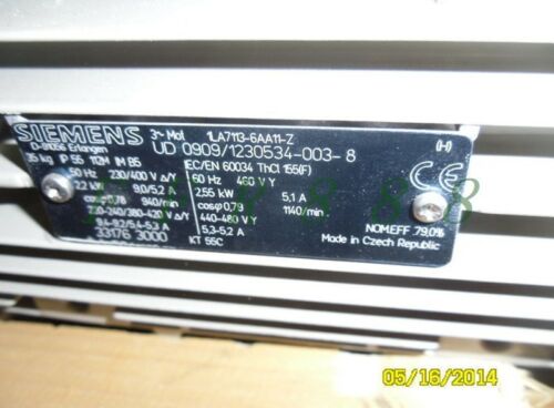 NEW Siemens 1LA7113-6AA11-Z Motor