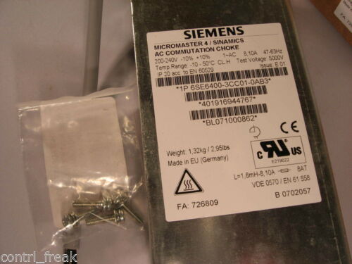 NEW* SIEMENS 1P 6SE6400-3CC01-0AB3 MICROMASTER 4 SINAMICS COMMUTATION CHOKE