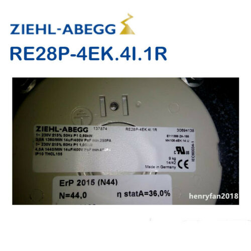 Original Ziehl-abegg fan RE28P-4EK.4I.1R AC 230/400V Siemens inverter fan NEW