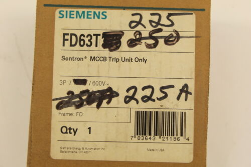 Siemens FD63T225 Trip Unit New In Box