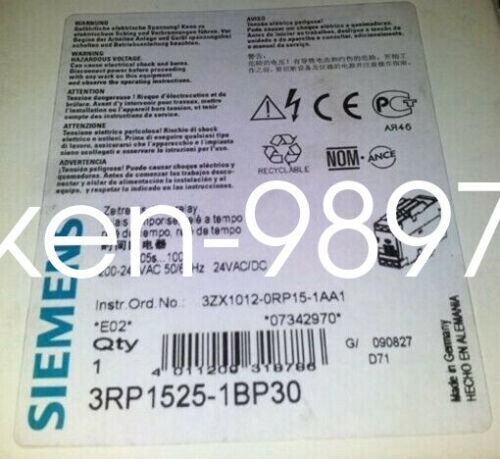 SIEMENS 3RP1525-1BP30 SOLID STATE SINGLE TIME DELAY RELAY CONTROL SUPPLY PLC NEW