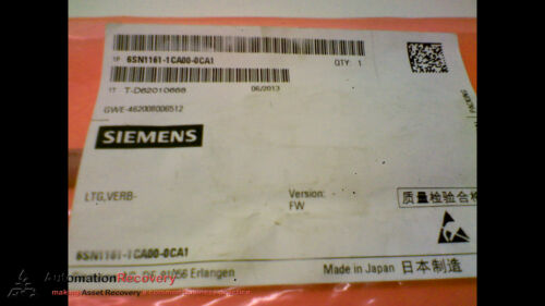 SIEMENS 6SN1161-1CA00-0CA1 CONNECTOR CORDSET 185MM LENGTH, NEW