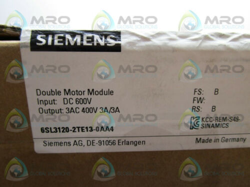 SIEMENS 6SL3120-2TE13-0AA4 DOUBLE MOTOR MODULE * FACTORY SEALED *