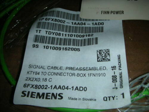 Siemens 1P 6FX8002-1AA04-1AD0 Signal Cable to Connector Box, NOS!