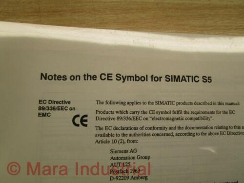 Siemens 6ES5 998-0CN22 Programmable Controller Manual