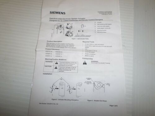 ***NEW IN BOX*** SIEMENS GGD126.1U OPEN AIR ACTUATOR