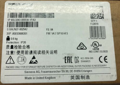 Siemens 6SL3243-0BB30-1PA3 6SL3 243-0BB30-1PA3