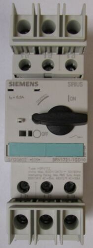 SIEMENS 3RV1721 1GD10 6.3 Amp SIRIUS Manual Circuit Breaker