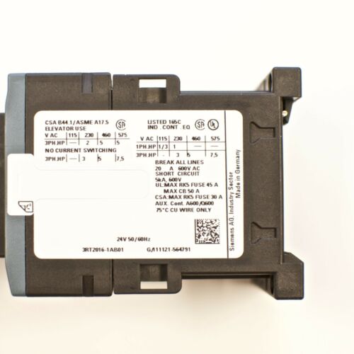 Siemens Contactor 3RT2016-1AB01 24V Coil with Aux Switch Block 3RH2911-1HA22