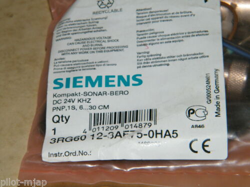 SIEMENS SONAR BERO PROXIMITY SENSOR, 00302980-02, 3RG60 12 3AF75-0HA5, SONARBERO