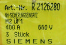 NEW BOX OF 3 SIEMENS VDE0636/23 FUSE 400A 660V R2126280 400A-AR HLS2 VDE063623