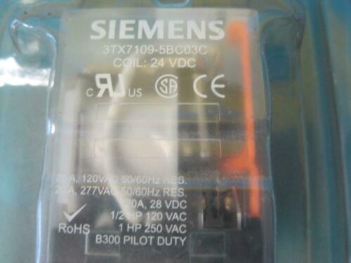 NEW LOT OF 3 SIEMENS PLUG-IN RELAY BASIC 8PIN SQUARE BASE 20A 24VDC 3TX7109-5BC