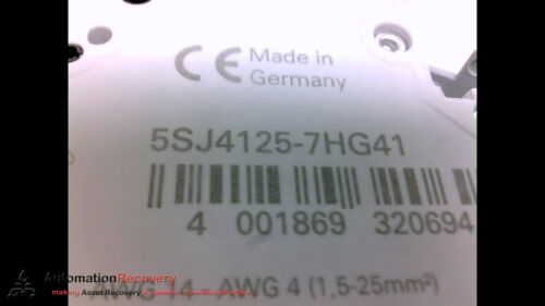 SIEMENS 5SJ4 125-7HG41, MINIATURE CIRCUIT BREAKER, 25A, 1POLE, 240V,, NE