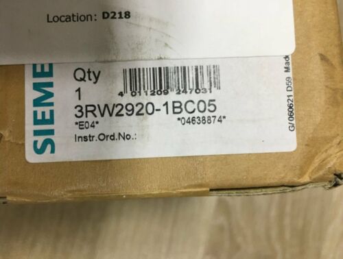 NEW 1PC Siemens 3RW2920-1BC05 one year warranty