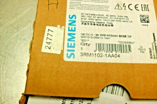 SIEMENS 3RM1102-1AA04 Motor Starter; Direct; Safety; 500V NIB