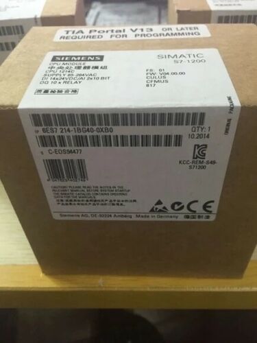 6ES7214-1AG40-0XB0 OR 6ES7214-1BG40-0XB0 SIEMENS PLC MODULE . NEW . QTY=1PCS