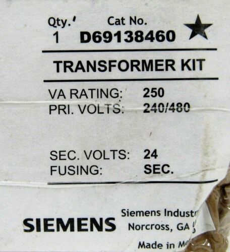 NEW SIEMENS D69138460 INDUSTRIAL CONTROL TRANSFORMER MT0250B 250VA 240/480-24V