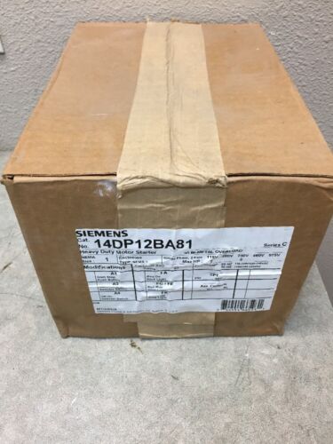 SIEMENS 14DP12BA81 FVNR STARTER NEMA SIZE 1 120/240V COIL NEMA 1 ENCLOSURE NEW