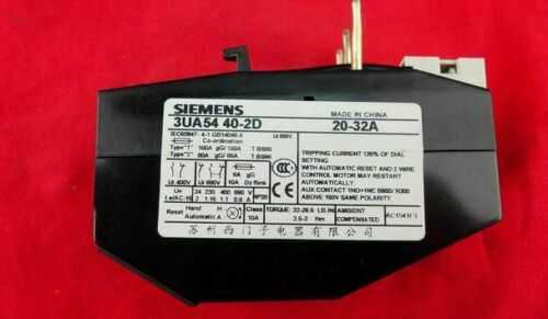 3UA5440-2D 20-32A 3UA54 40-2D SIEMENS Thermal Overload Relay New