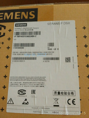 1pcs new Siemens differential pressure transmitter 7MF4433-1CA02-2AB6-Z A01