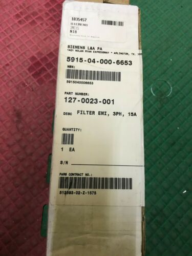Siemens 127-0023-001 Line Filter EMI, 3PH, 15AMP