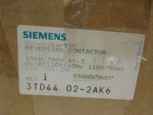 Siemens 3TD4402-2AK6 Reversing Contactor 15KW 380V