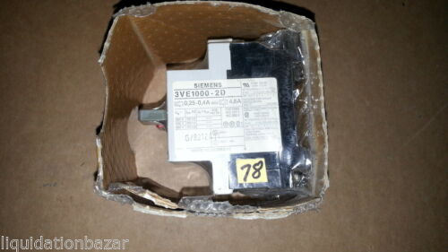 NIB Siemens Motor Starter, 3VE1000-2D, 0.4 - 0.25 A