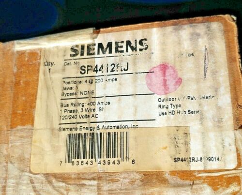 Siemens Industry SP4412RJ 120/240 VAC 400 Amp 1-Phase 3-Wire NEMA 3R Top/Bottom